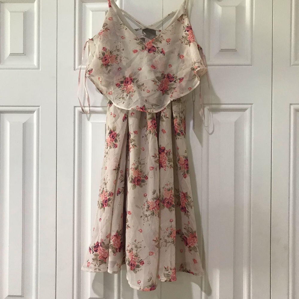 Pink and white floral sundress
